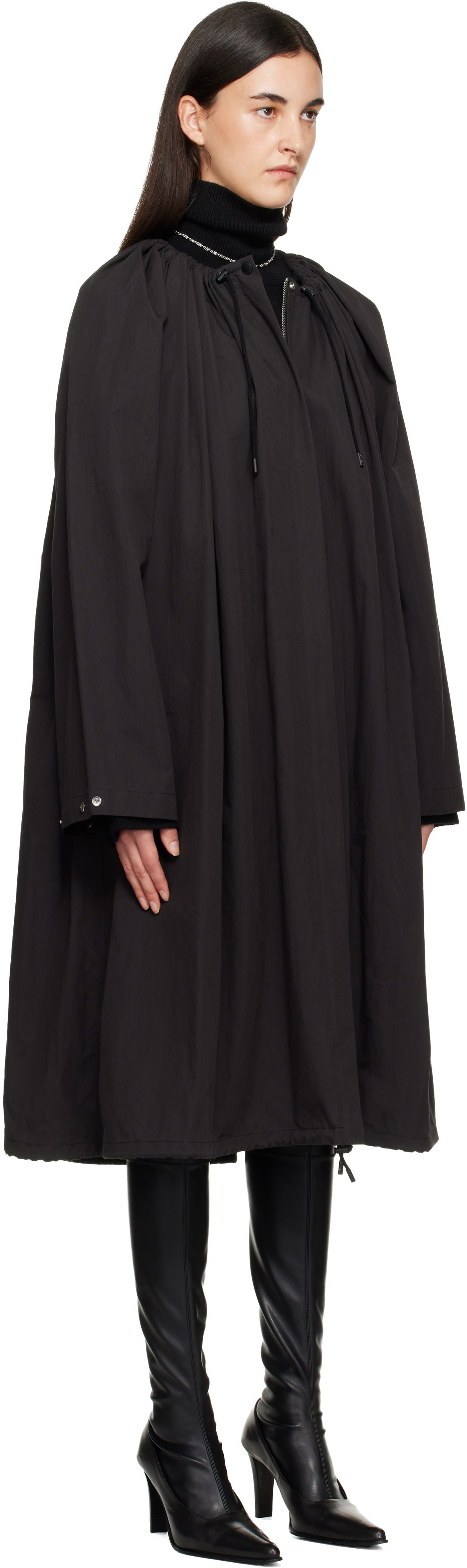 Палта TOTEME Gathered Parachute Coat Черно | 254-WRO0248-FB0509, 1