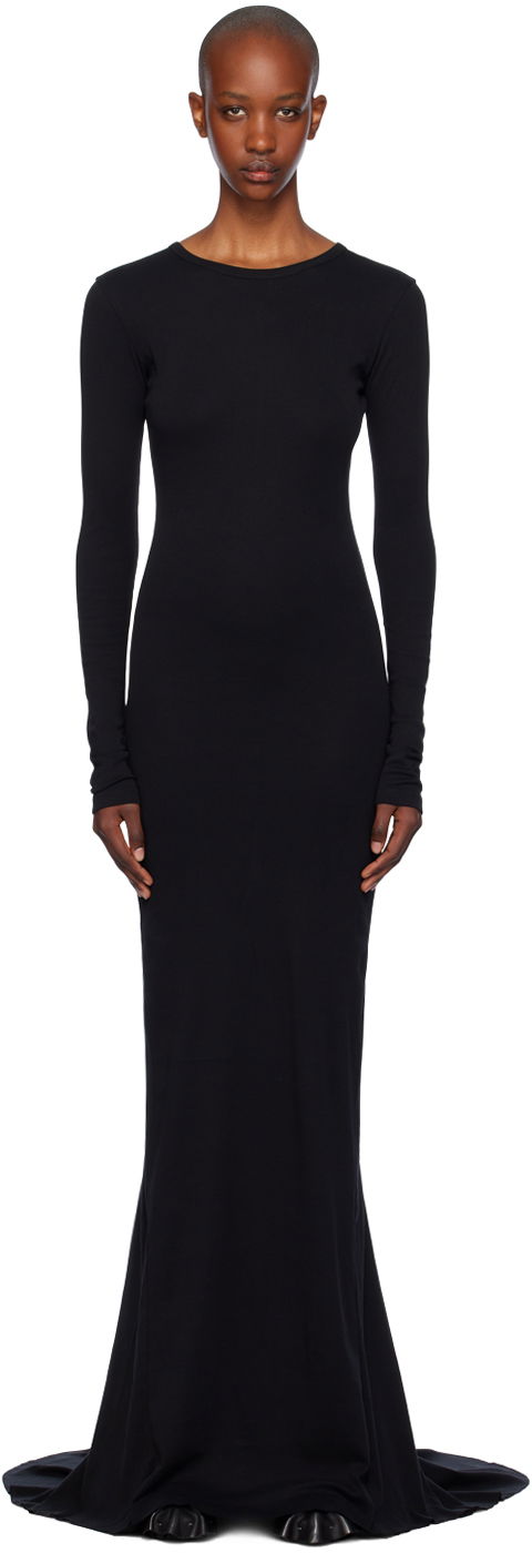 Pокля Ann Demeulemeester Long Sleeve X-Long Flared Maxi Dress Черно | 2301-W-JDR22-FA045-099