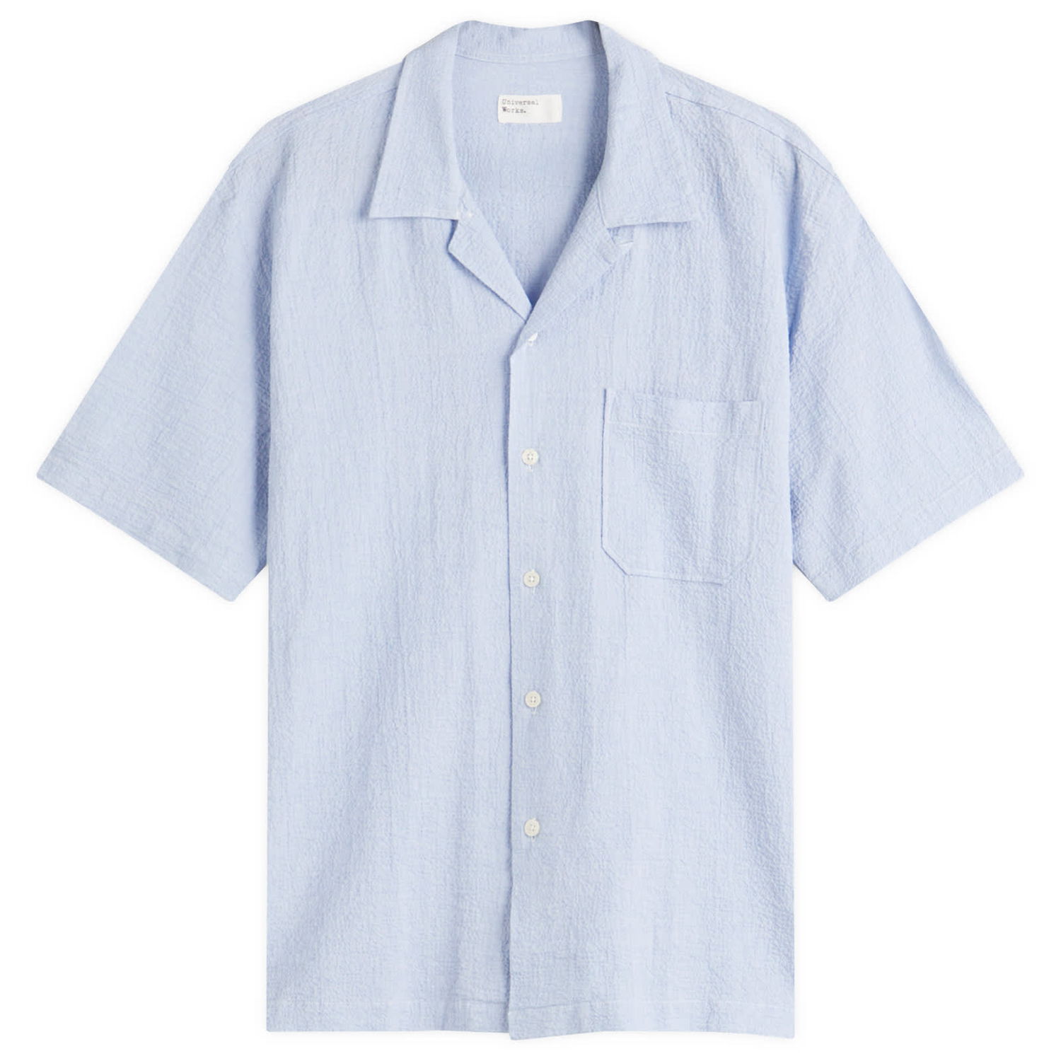Риза Universal Works Universal Works Seersucker Road Shirt, Size Large Синьо | 32656-PAB, 0