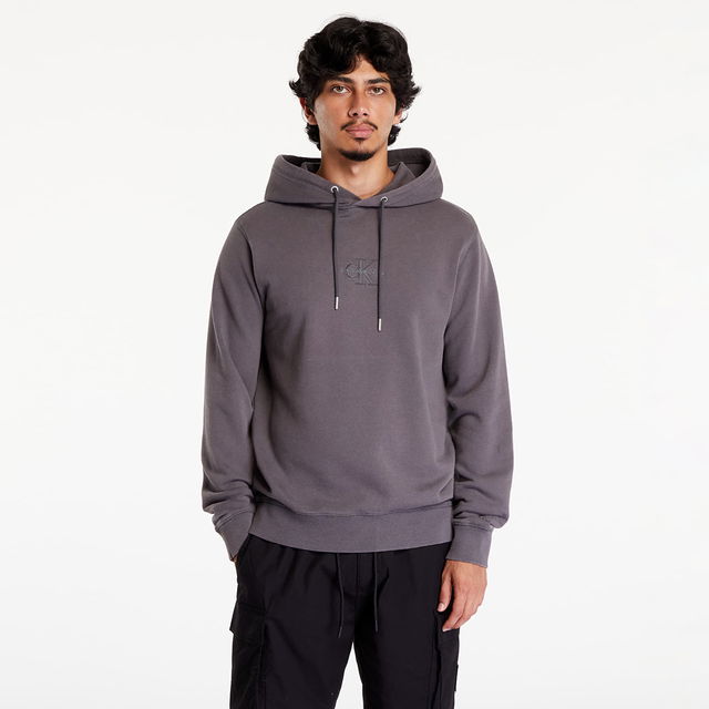 Washed Monologo Hoodie Gray