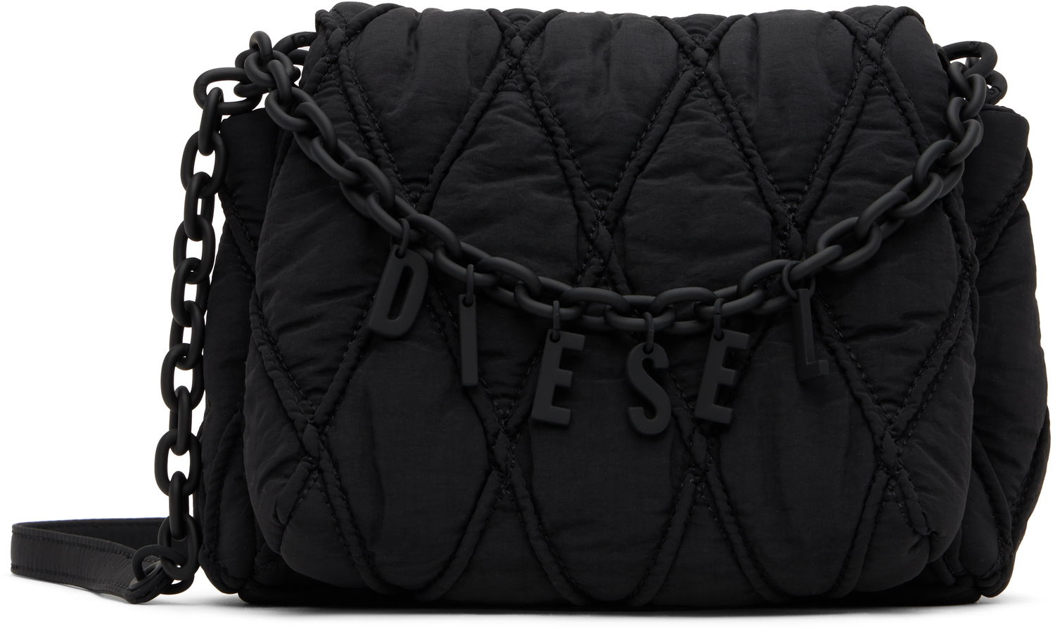 Чанта през рамо Diesel Diesel Charm-D Quilted Shoulder Bag Черно | X10267 P8048, 0