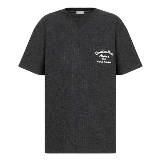 Тениска Dior Short Sleeve T-Shirt With Round Neck And Pocket Сиво | 213J637A0739-C870