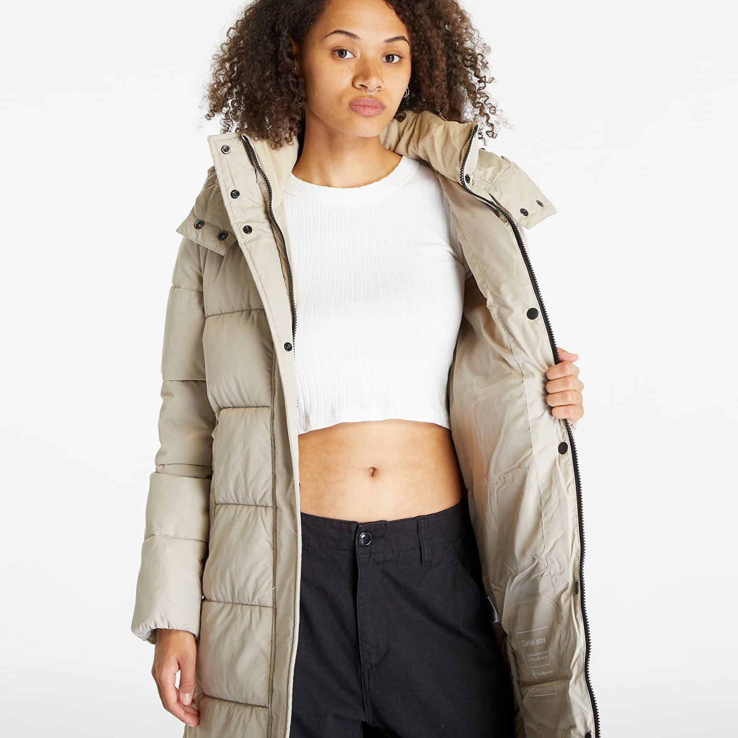 Палта CALVIN KLEIN Monologo Non Down Jacket Бежово | J20J221897 PED, 1