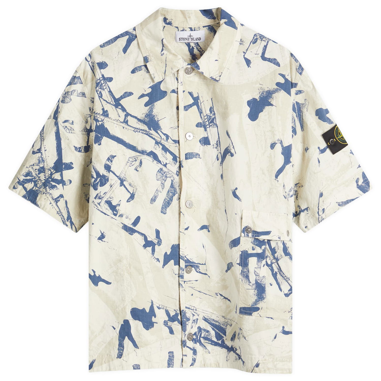 Риза Stone Island Scan Camo Ripstop-OVD Short Sleeve Shirt, Size X-Large Бежово | K1S151100012-V009A, 0