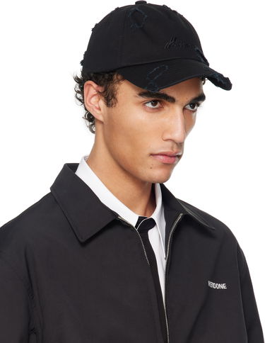 Шапка We11done We11done Destroyed Embroidered Baseball Cap Черно | WD-AH1-25-415-U-BK, 1