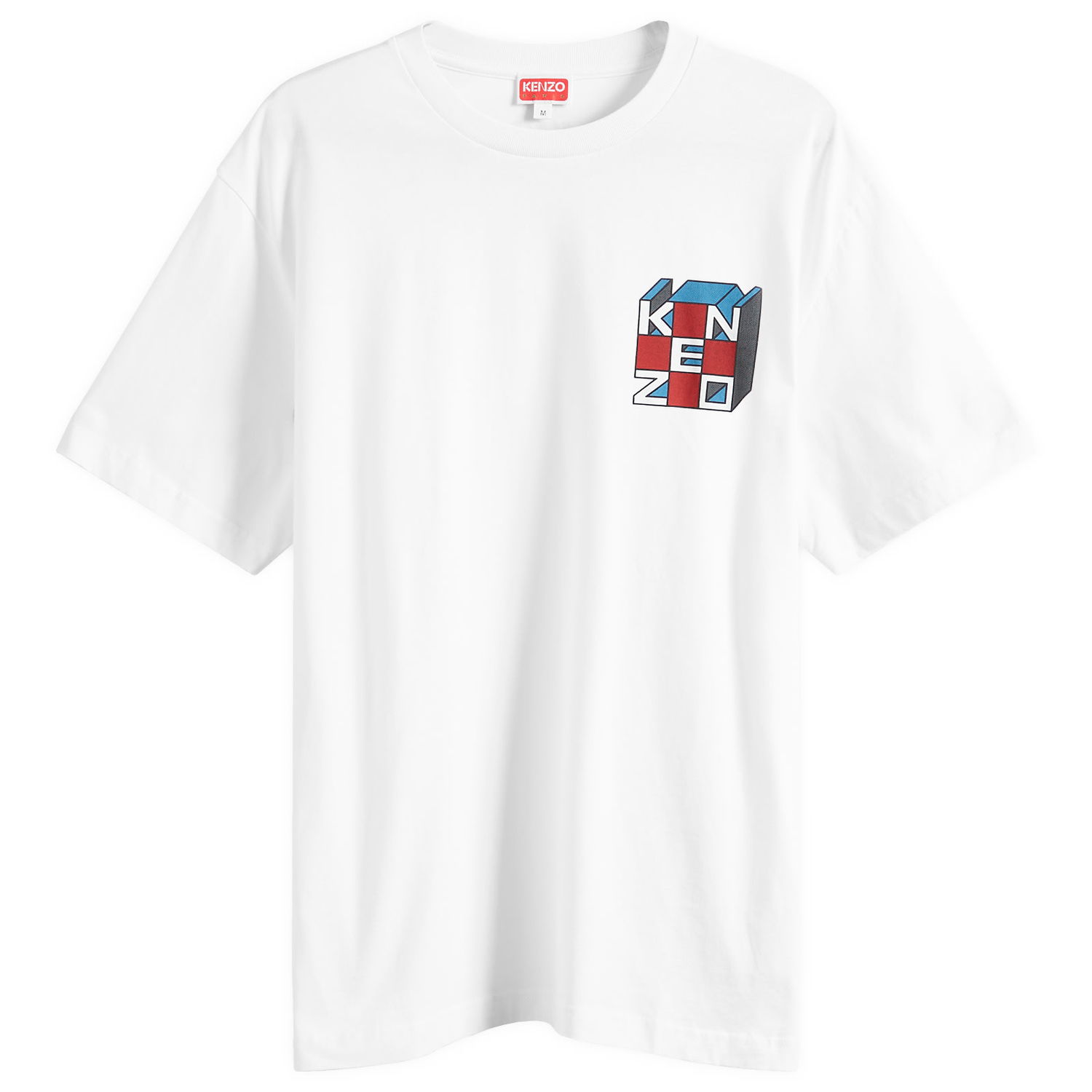 Тениска KENZO Men's Kube Oversized T-Shirt in White, Size Small | END. Clothing Бяло | FE65TS2874SG-02, 0