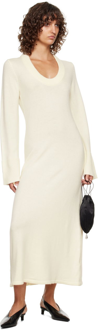 Pокля Loulou de Saison Loulou de Saison Ari Knit Maxi Dress Бяло | ARI, 3