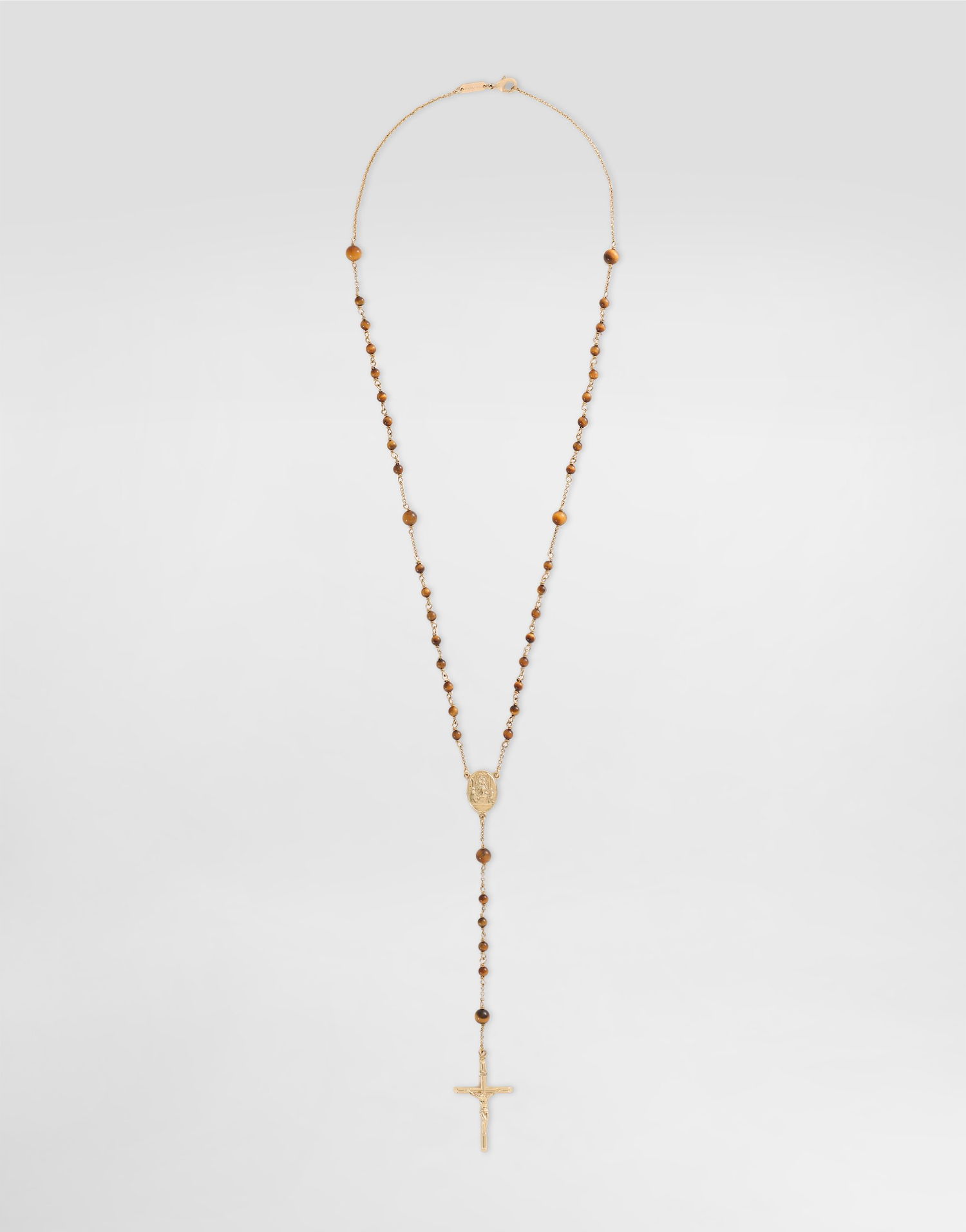 Колие Dolce & Gabbana Dolce & Gabbana Tiger Eye and Gold-Tone Rosary Necklace Кафяво | WNR5S1W1111ZOO00, 0