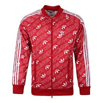 Яке бомбър adidas Originals Monogram TT Sports Jacket Червено | EB4088, 0