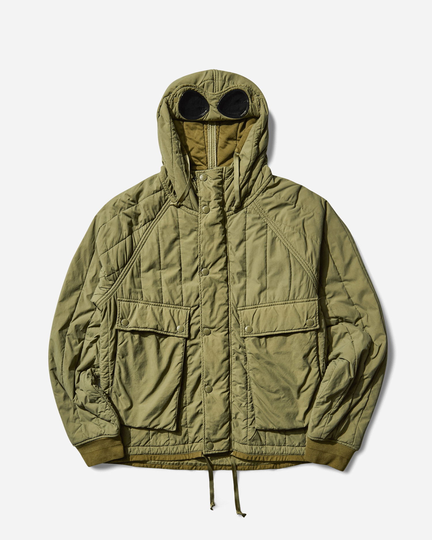 Пухо яке C.P. Company GD Quilted Hooded Liner Goggle Jacket Зелено | 19CMOW081A-110437G 652, 1