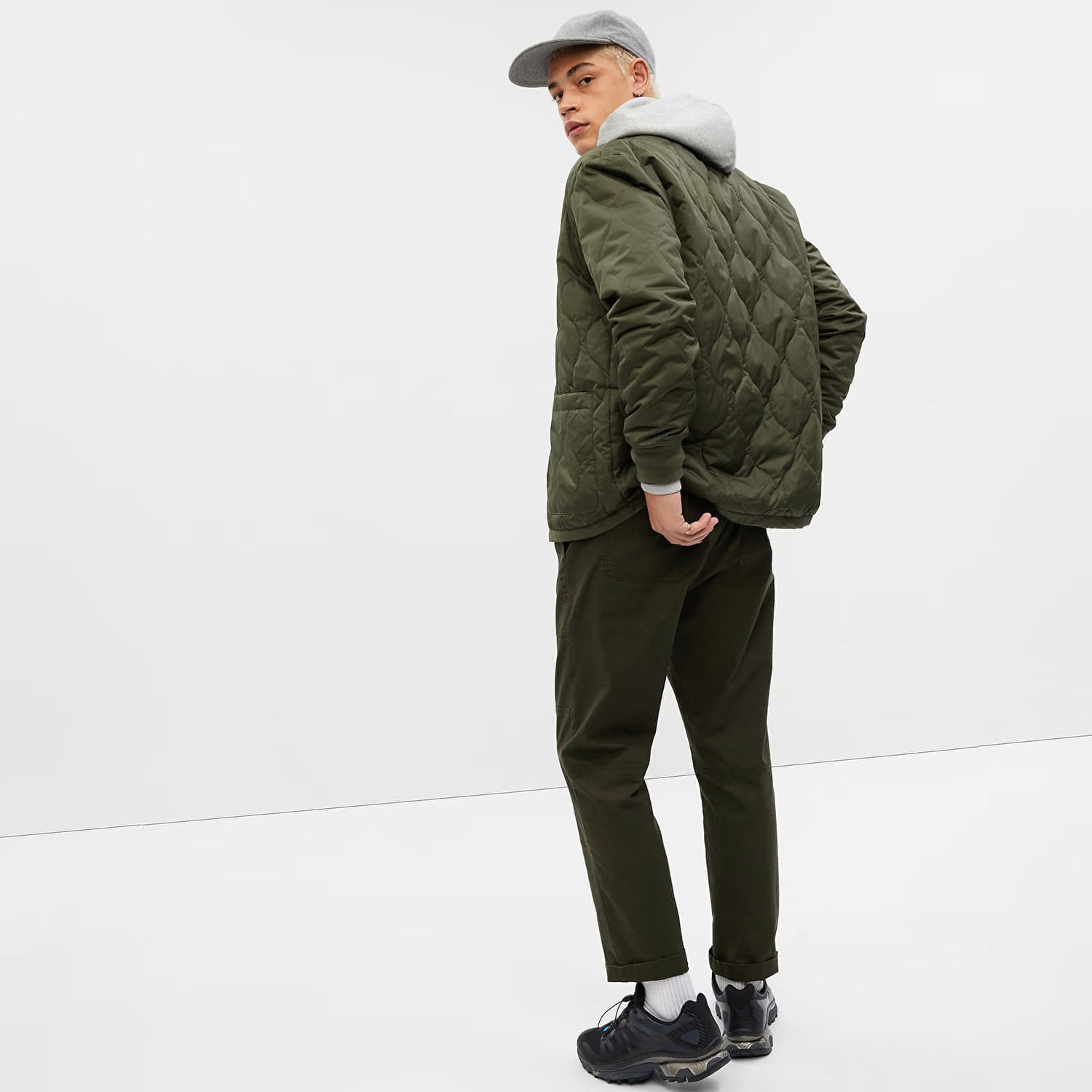 Яке бомбър GAP Jacket Quilted Bomber Jacket Deep Depths S Черно | 796719-00, 1