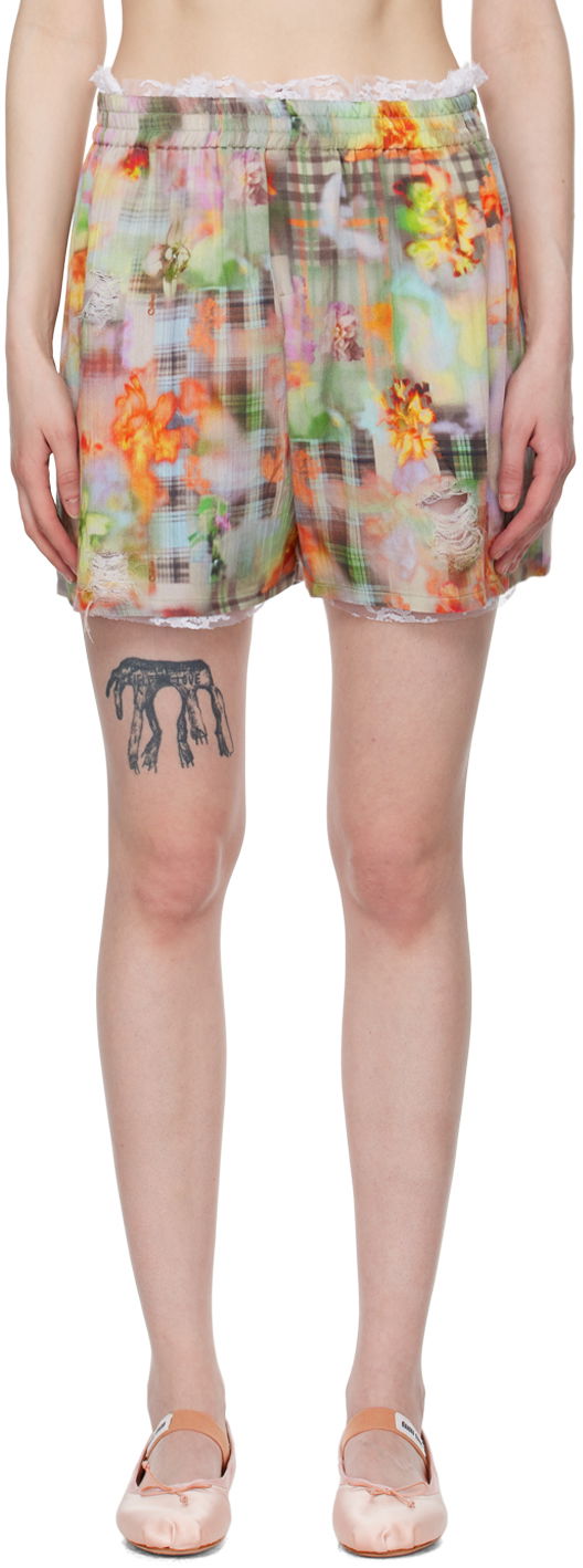 Къси панталони Collina Strada Collina Strada Odeon Floral-Print Lace-Trim Shorts Многоцветен | XX6017, 0