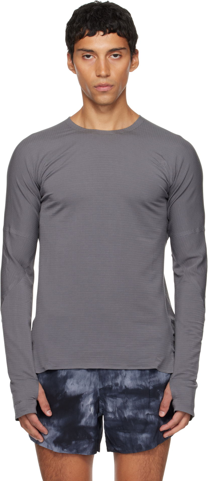 Тениска Y-3 Y-3 Running Long Sleeve T-Shirt Сиво | KB2331