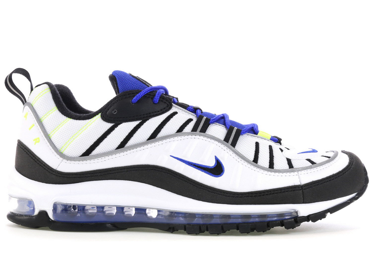 Кецове и обувки Nike Air Max 98 White Black Racer Blue Бяло | 640744-103, 0