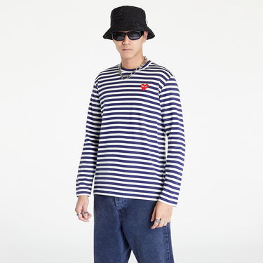 Тениска Comme des Garçons PLAY Long Sleeve Tee Тъмно синьо | AZT010 navy, 2