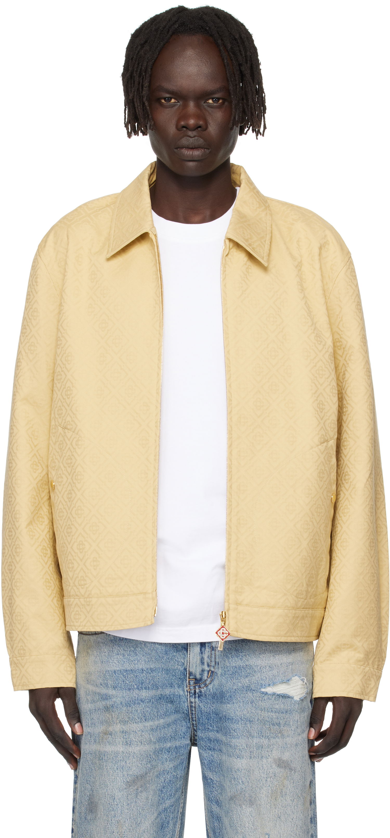 Яке Casablanca Casablanca Monogram Jacquard Jacket Жълто | MPF25-JK-378-01, 0