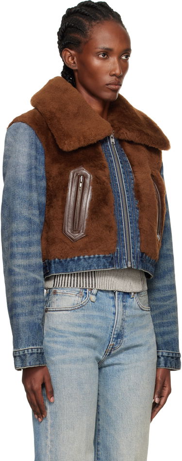 Яке R13 R13 Cropped Denim & Faux Fur Jacket Синьо | R13WD178-D246A, 1