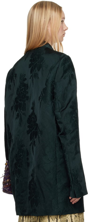 Яке Dries Van Noten Dries Van Noten Jacquard Double-Breasted Blazer Зелено | 251-010409-1525, 2