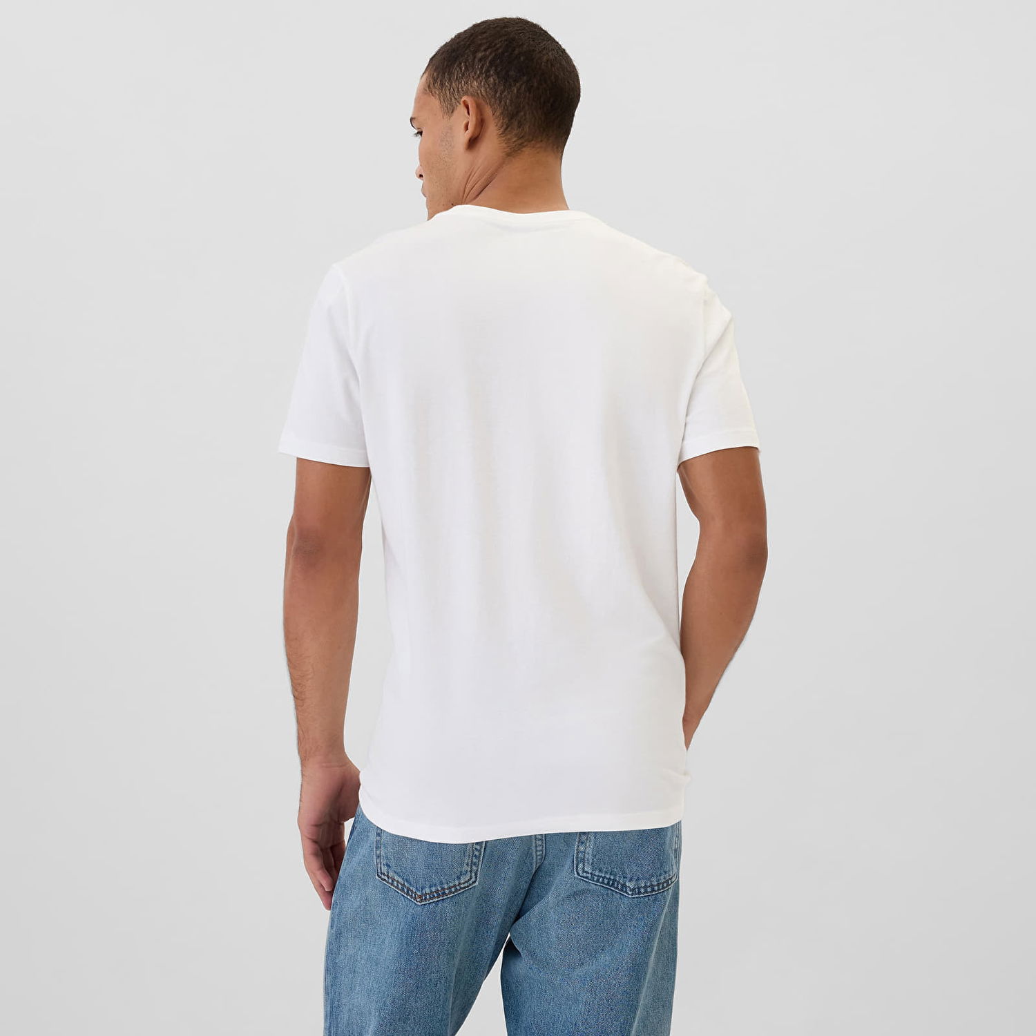 Тениска GAP T-shirt Micro Logo Crew White Global S Бяло | 502022-01, 1