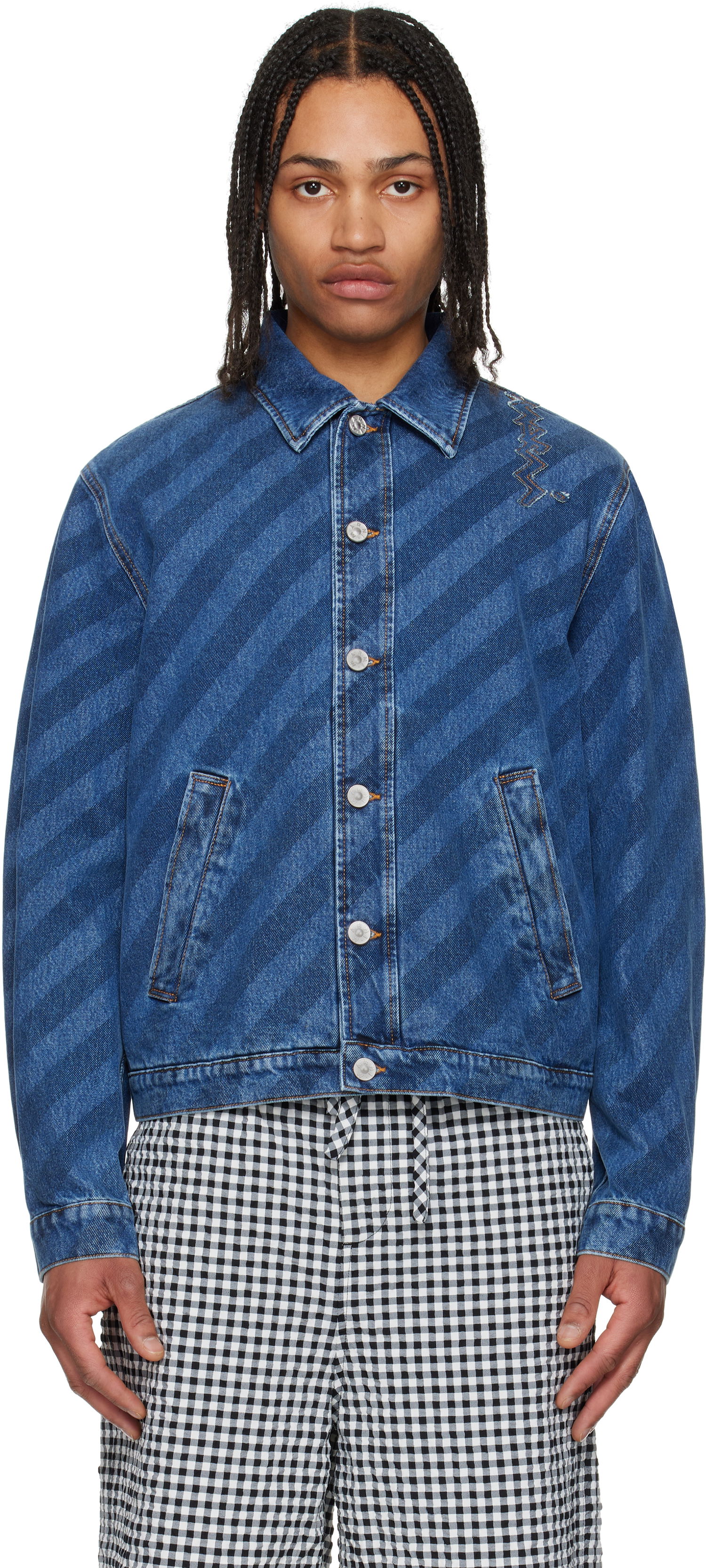 Яке Marni Marni Striped Denim Jacket Синьо | JUJU0050S0 USCX36, 0