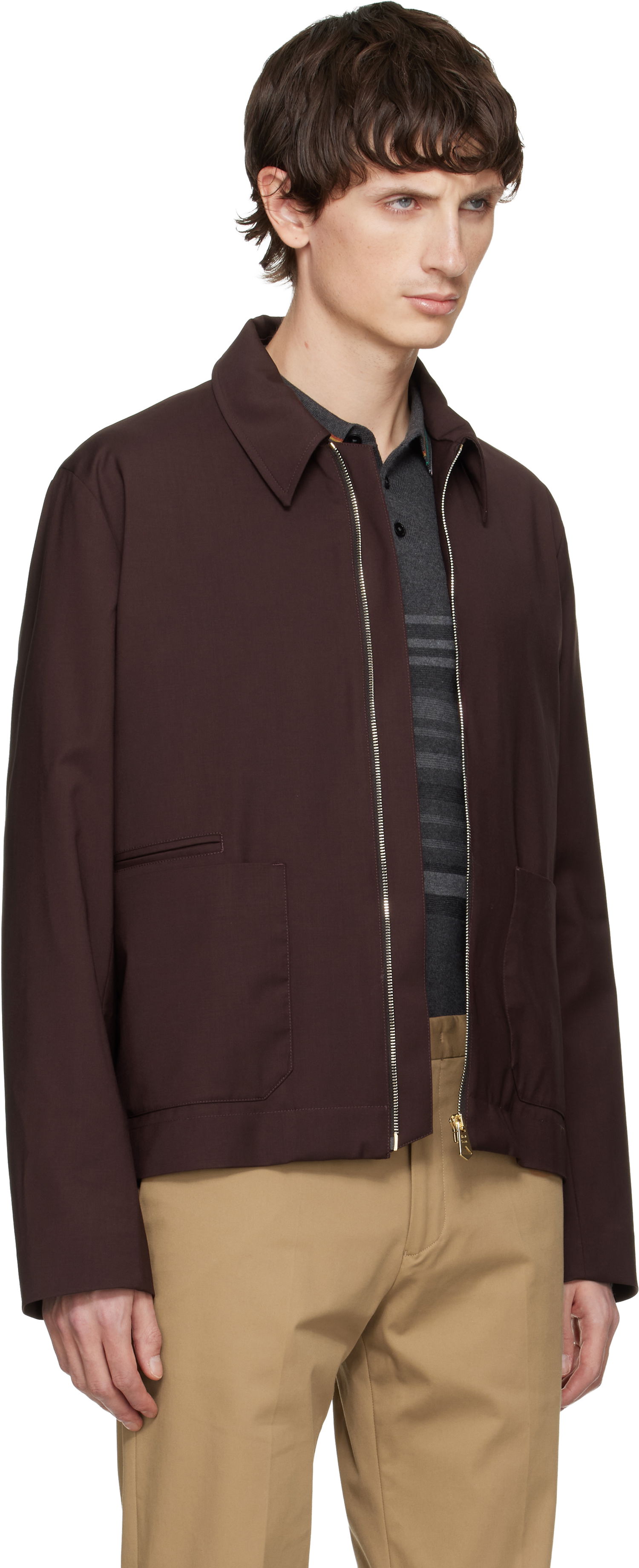 Яке Paul Smith Storm System Wool Short Zip Jacket Кафяво | M1R-597Z-T01184-29, 1