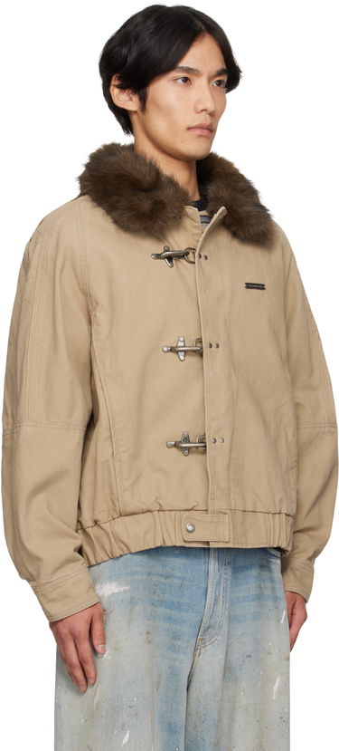 Яке Andersson Bell Andersson Bell Washed Cotton Jacket with Faux Fur Collar Бежово | awa712u, 4