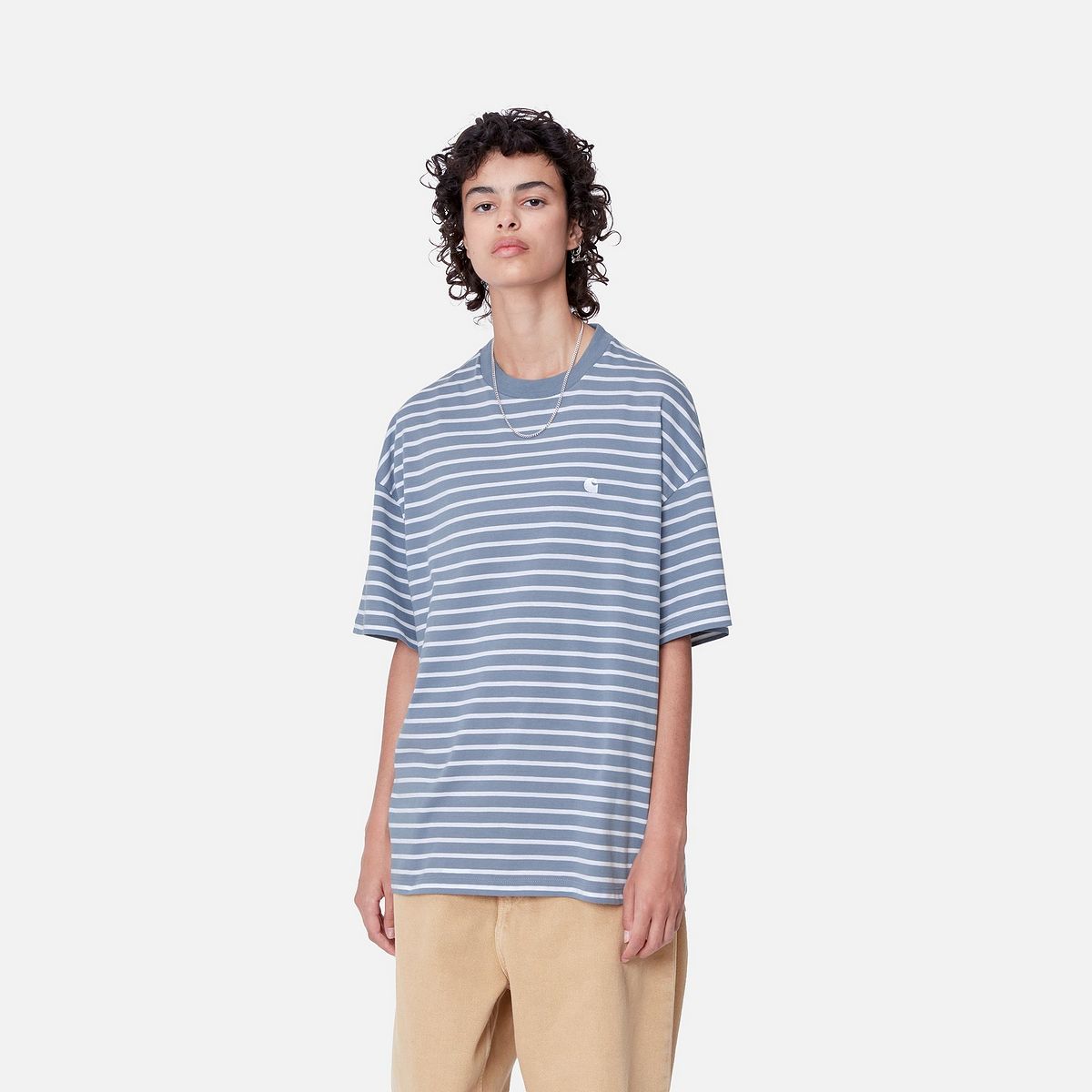 Тениска Carhartt WIP Bryna Stripe Relaxed Fit T-Shirt Синьо | I033656_7, 0