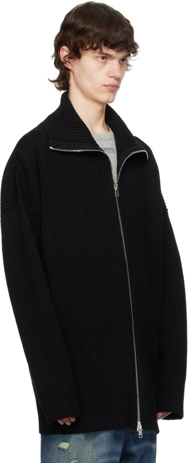 Пуловер VETEMENTS VETEMENTS Zip-Up Ribbed Knit Sweater Черно | UA66KN170B, 1