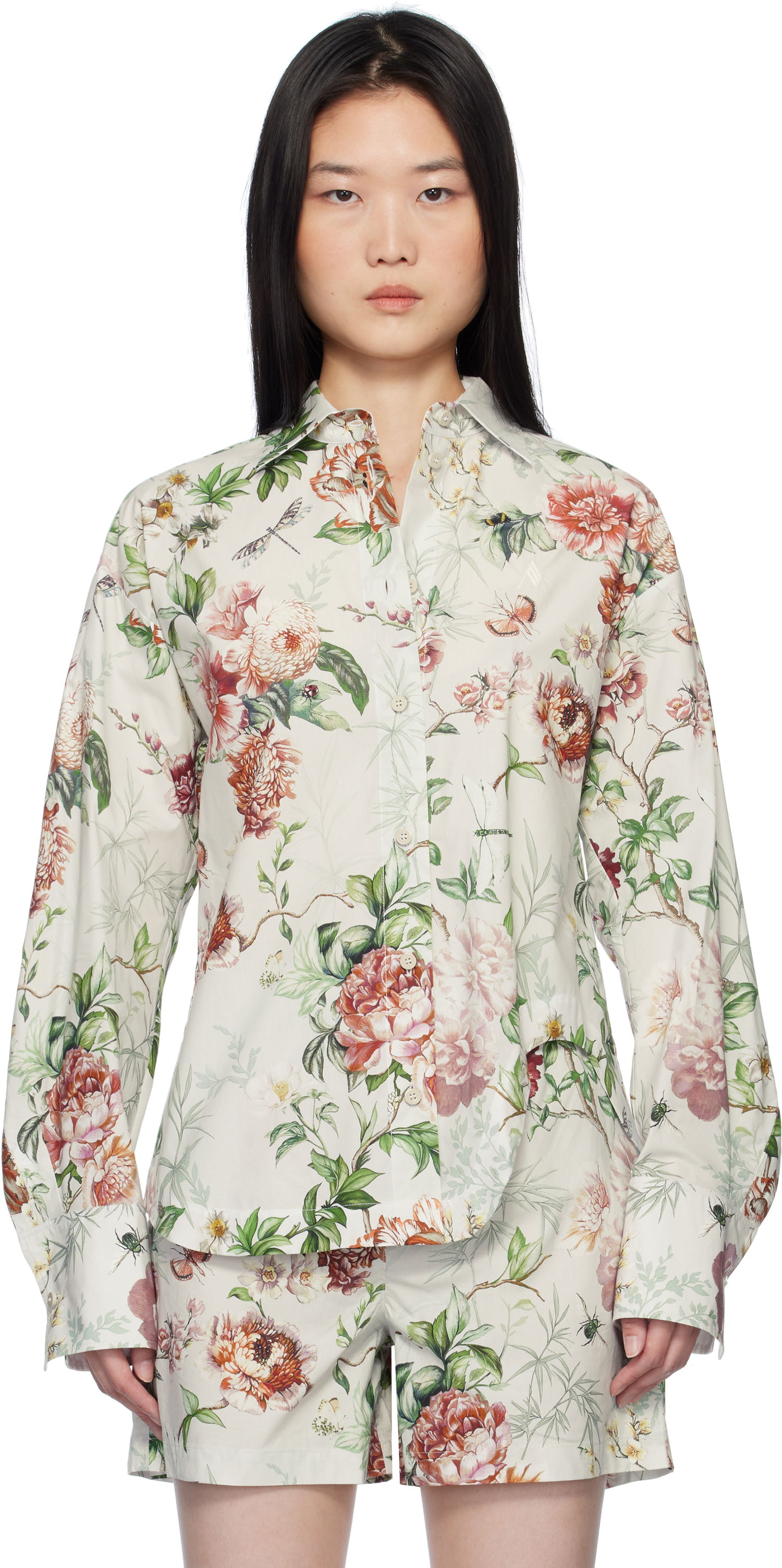 Риза The Attico Attico Eliza Floral-Print Long Sleeve Shirt Многоцветен | 250WCH00014 CCC053PR, 0