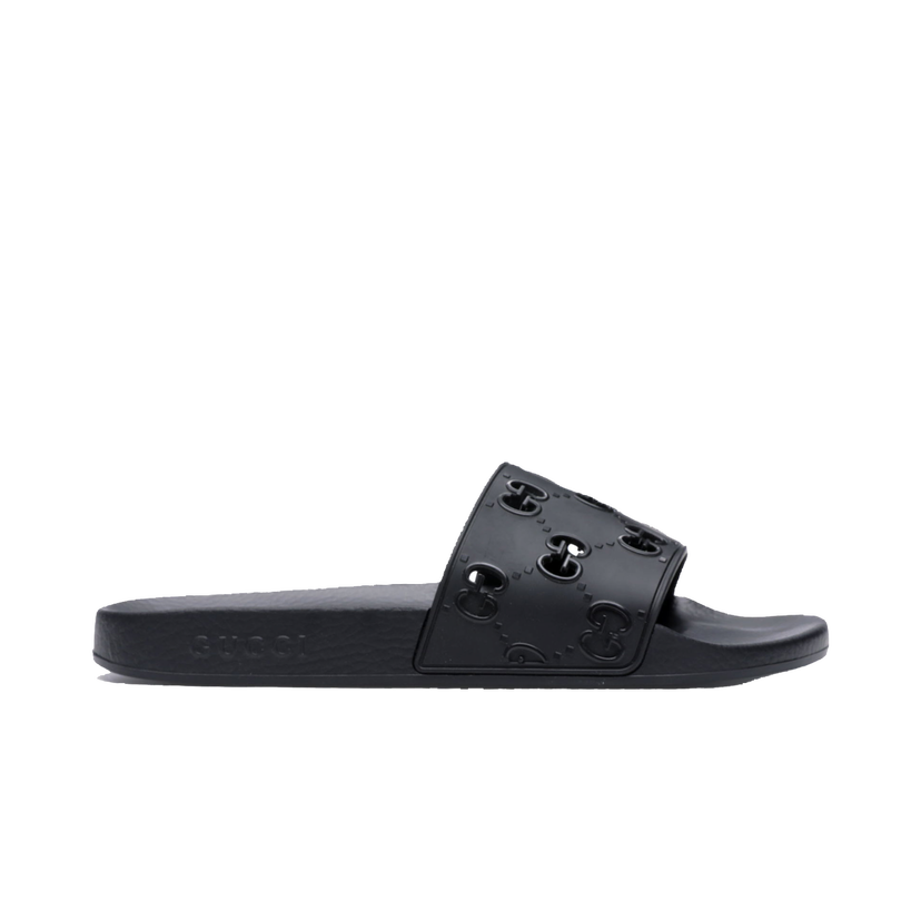 Кецове и обувки Gucci GG Slide Rubber 'Black' Черно | 575957 JDR00 1000