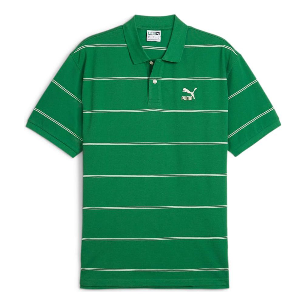 Поло тениска Puma TEAM Striped Polo Shirt Зелено | 627122-86, 0