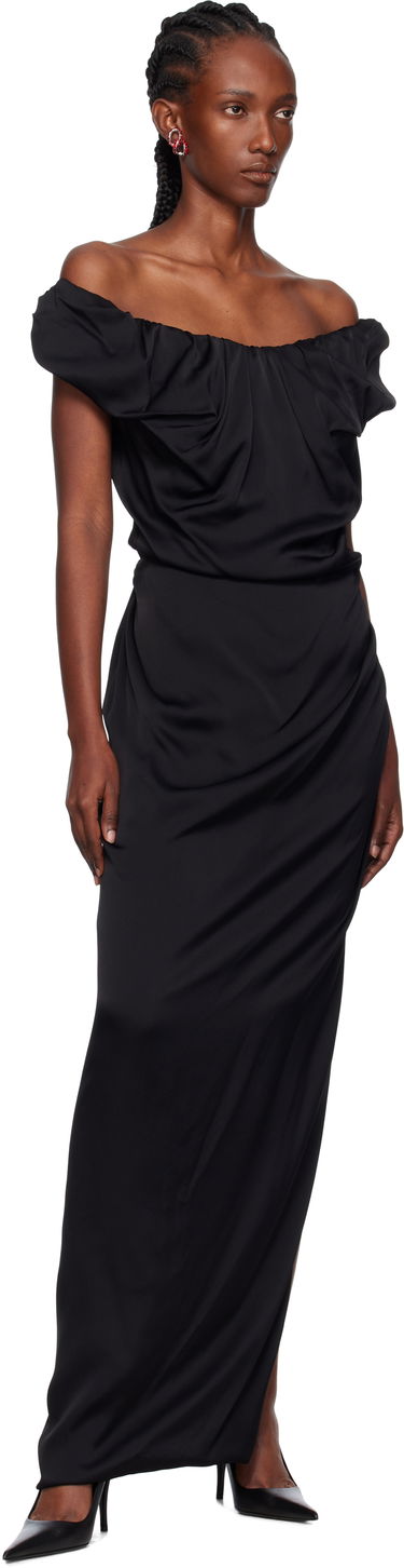 Pокля Vivienne Westwood Vivienne Westwood Ginnie Amber Off-The-Shoulder Maxi Dress Черно | 1101039N-W012Y-, 3