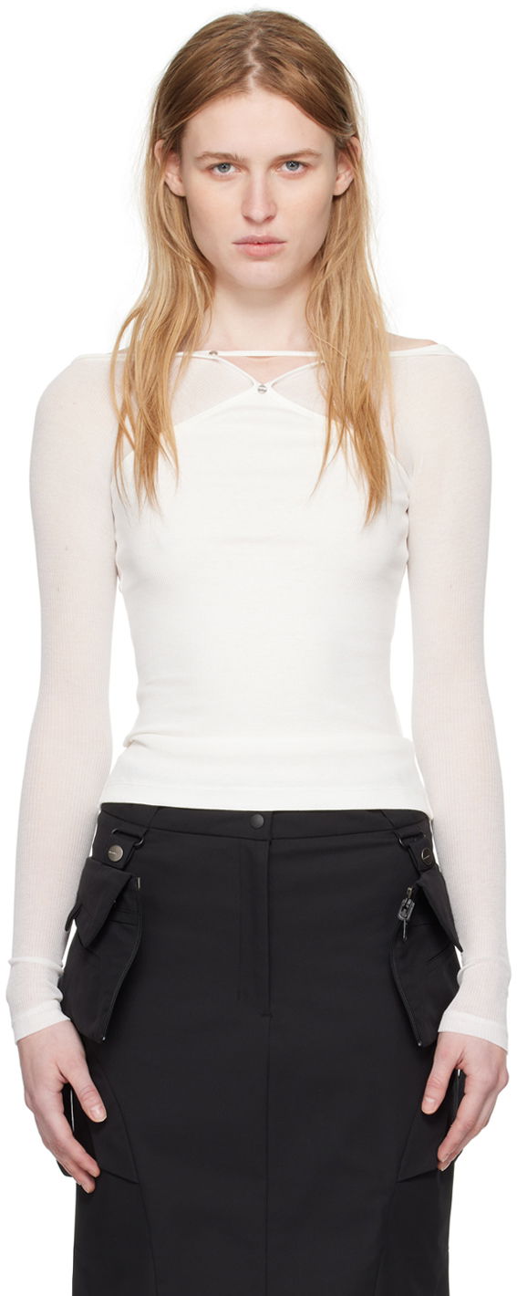 Потник Dion Lee Pierced Long Sleeve T-Shirt Бяло | C3186SS24, 0
