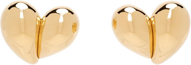 Bottega Veneta Gold Tone Split Heart Clip-On Earrings