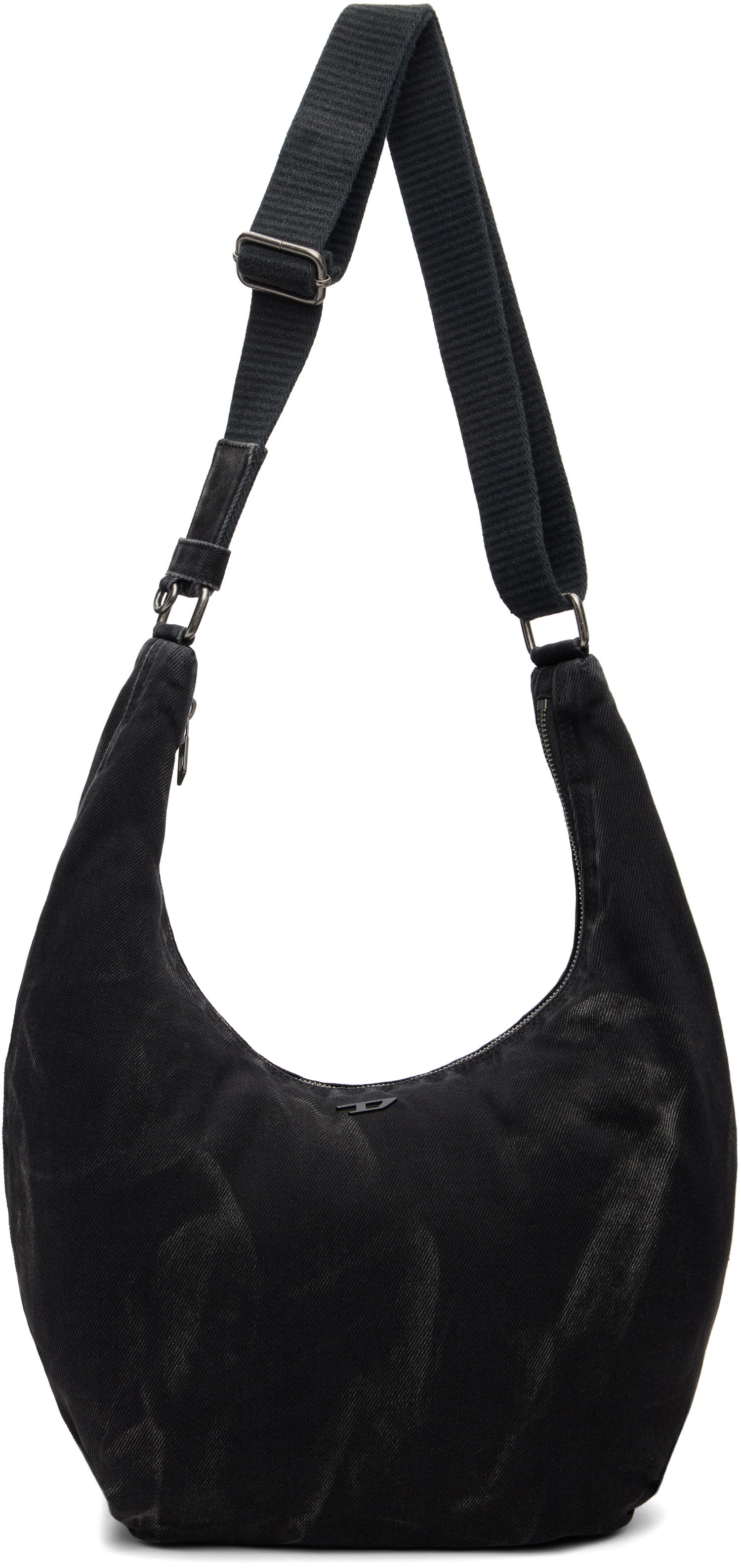 Чанта през рамо Diesel Rave X Washed Denim Crescent Shoulder Bag Черно | X10414-P4485-T8013, 0