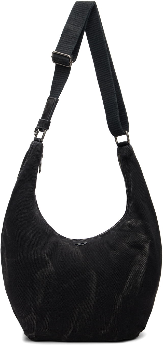 Rave X Washed Denim Crescent Shoulder Bag