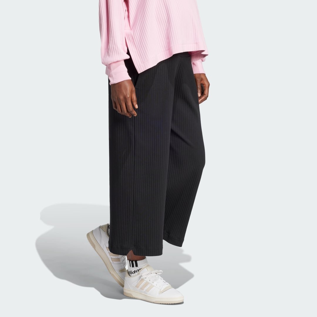 Панталони adidas Performance Ribbed High-Waist 7/8 Pants Черно | JJ4633, 1