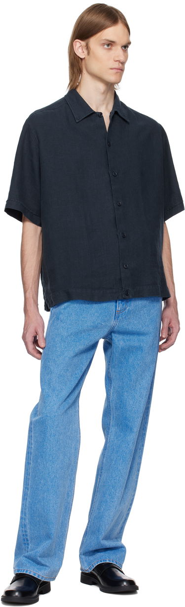 Риза BOSS BOSS Linen Resort Shirt Тъмно синьо | 50538880, 3