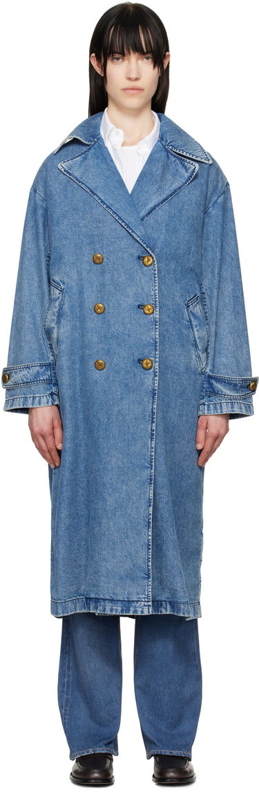 Тренчкот rag & bone rag & bone Featherweight Alora Denim Trench Coat Синьо | WDD25S1498FWBE, 0