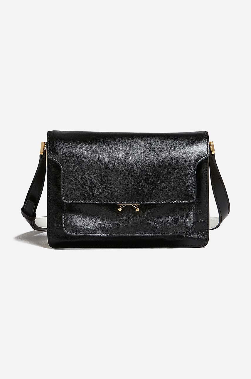 Чанта през рамо Marni Leather Shoulder Bag Черно | SBMP0103U3.P2644.Z582N, 0