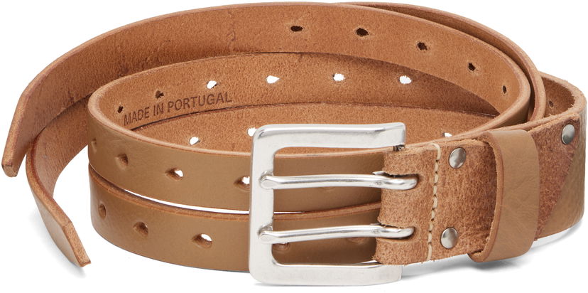 Колани OUR LEGACY Leather Split Belt with Double-Prong Buckle Кафяво | A4258SOS