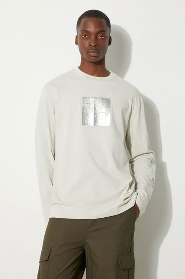 Тениска A-COLD-WALL* Long Sleeve T-Shirt Foil Grid Print Сиво | ACWMTS111, 0