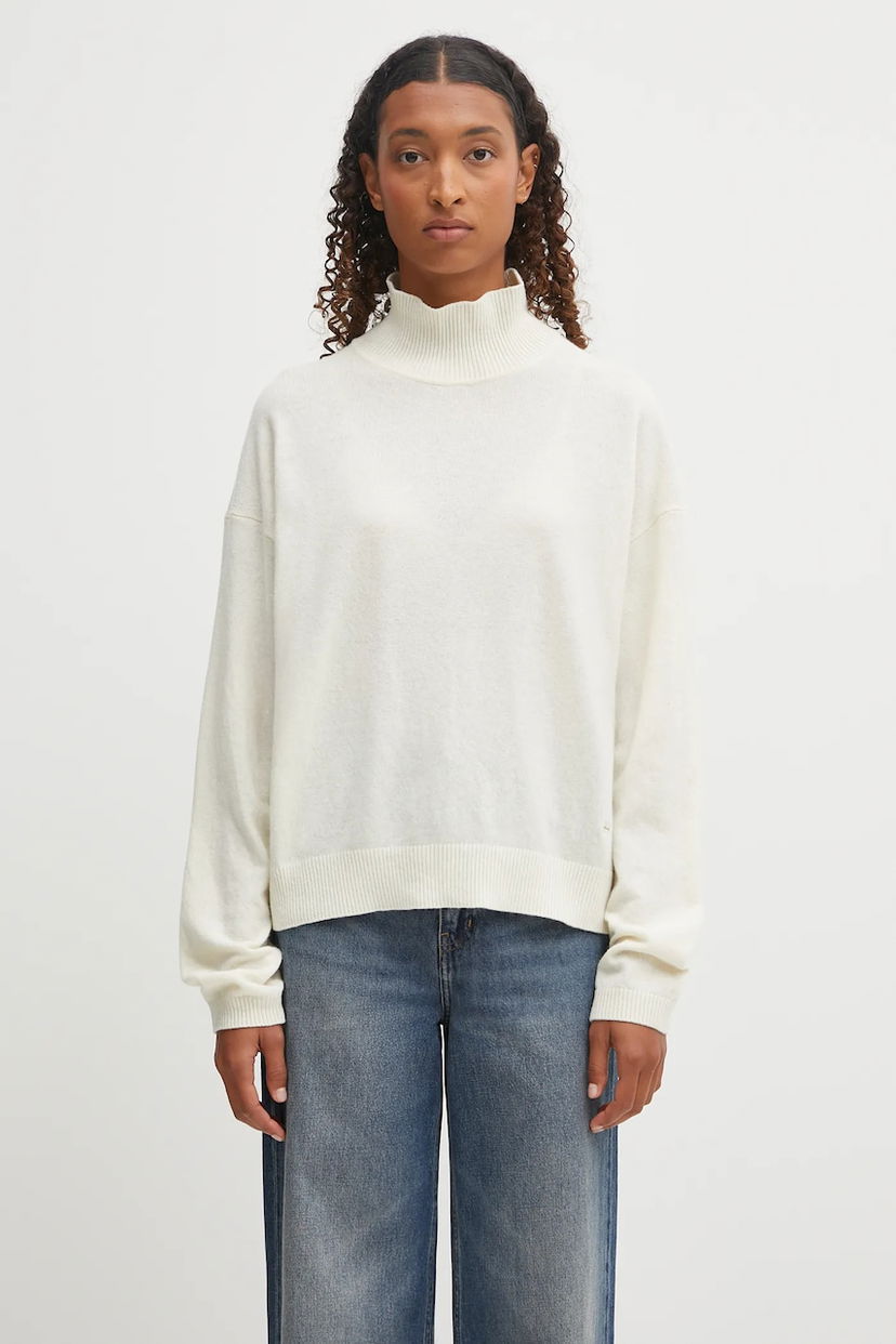 Пуловер Napapijri Napapijri D-Mis Wool Blend Turtleneck Sweater Бяло | NP0A88XKN1J1