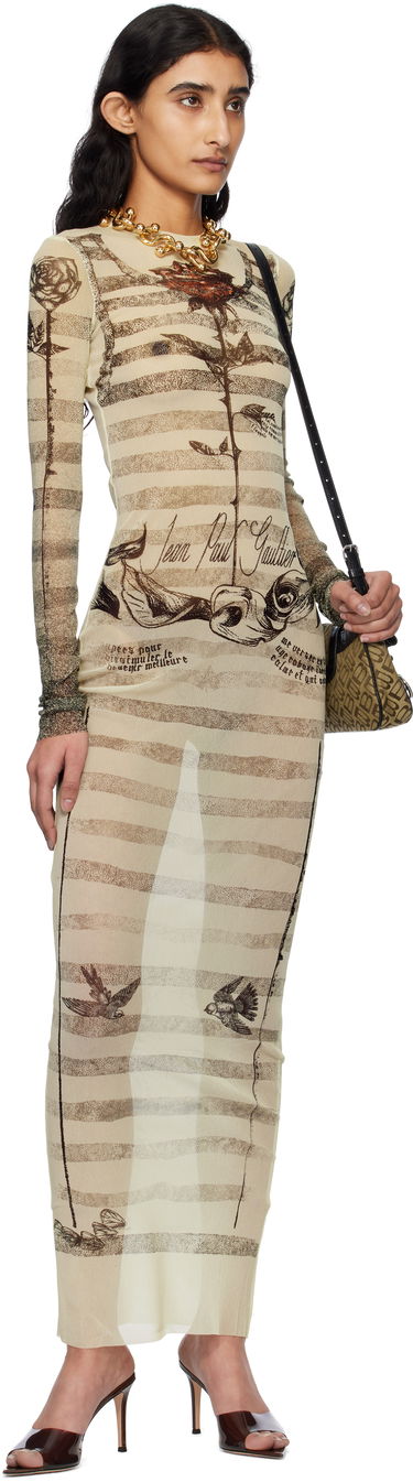 Pокля Jean Paul Gaultier Jean Paul Gaultier Tattoo Marinière Maxi Dress Бежово | 25/34-F-RO396-T585-030030, 4