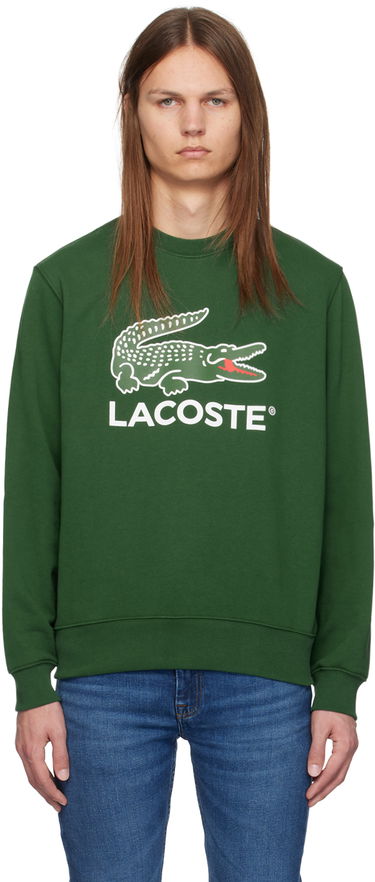 Суитчър Lacoste Green Crocodile Print Sweatshirt Зелено | SH1281_132, 0