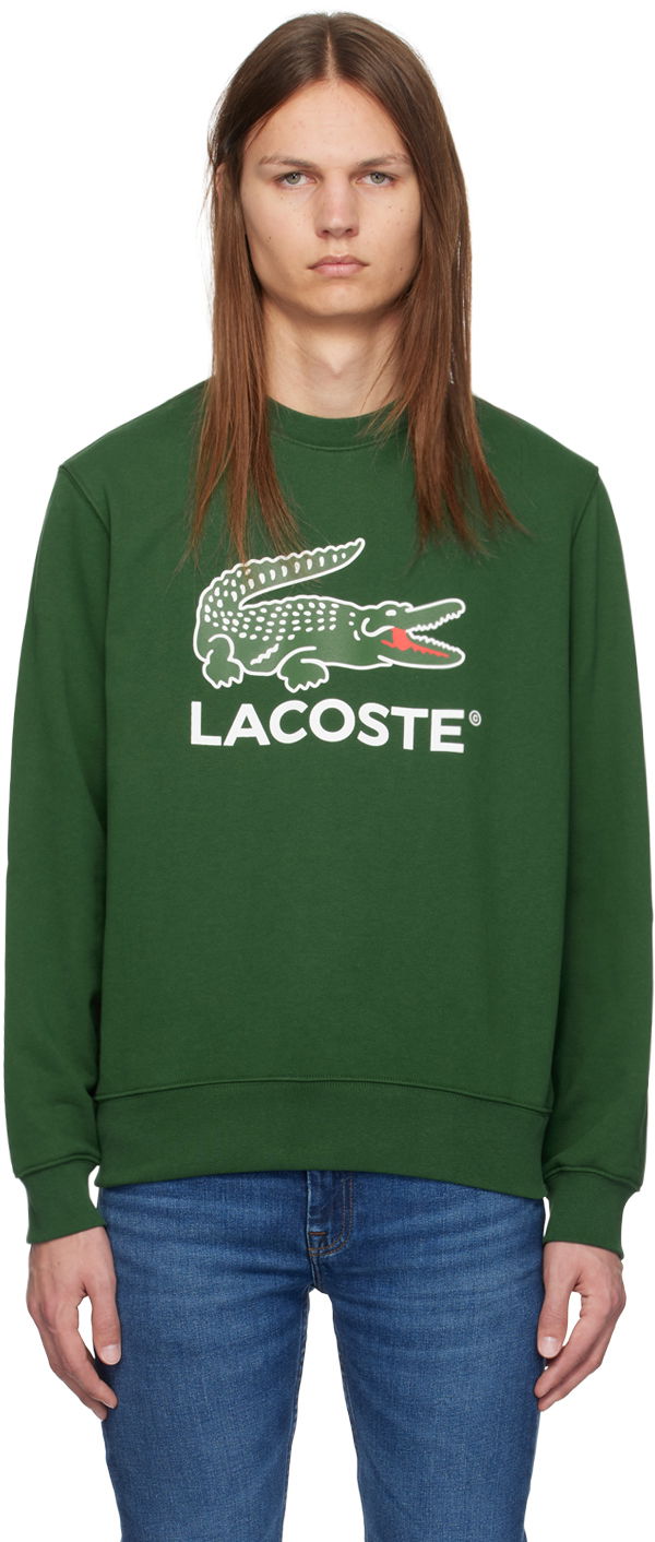 Суитчър Lacoste Green Crocodile Print Sweatshirt Зелено | SH1281_132