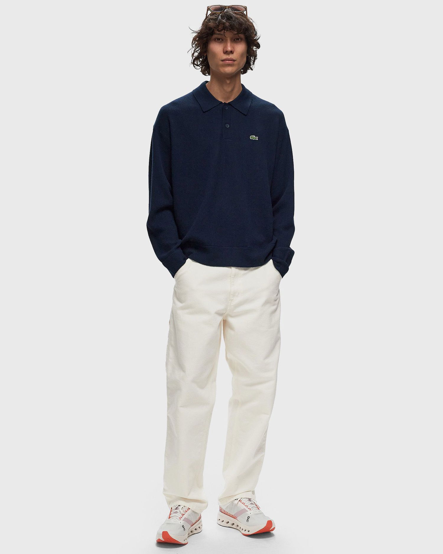 Пуловер Lacoste Long Sleeve Polo Pullover Синьо | AH0582-166, 1
