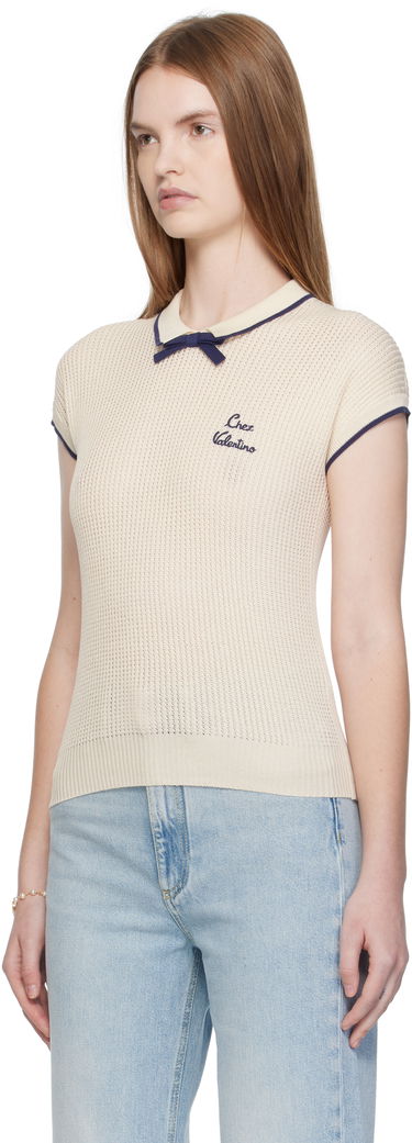 Тениски и потници Valentino Valentino Cotton Knit Top Бежово | 7B3KC66T9JV, 3