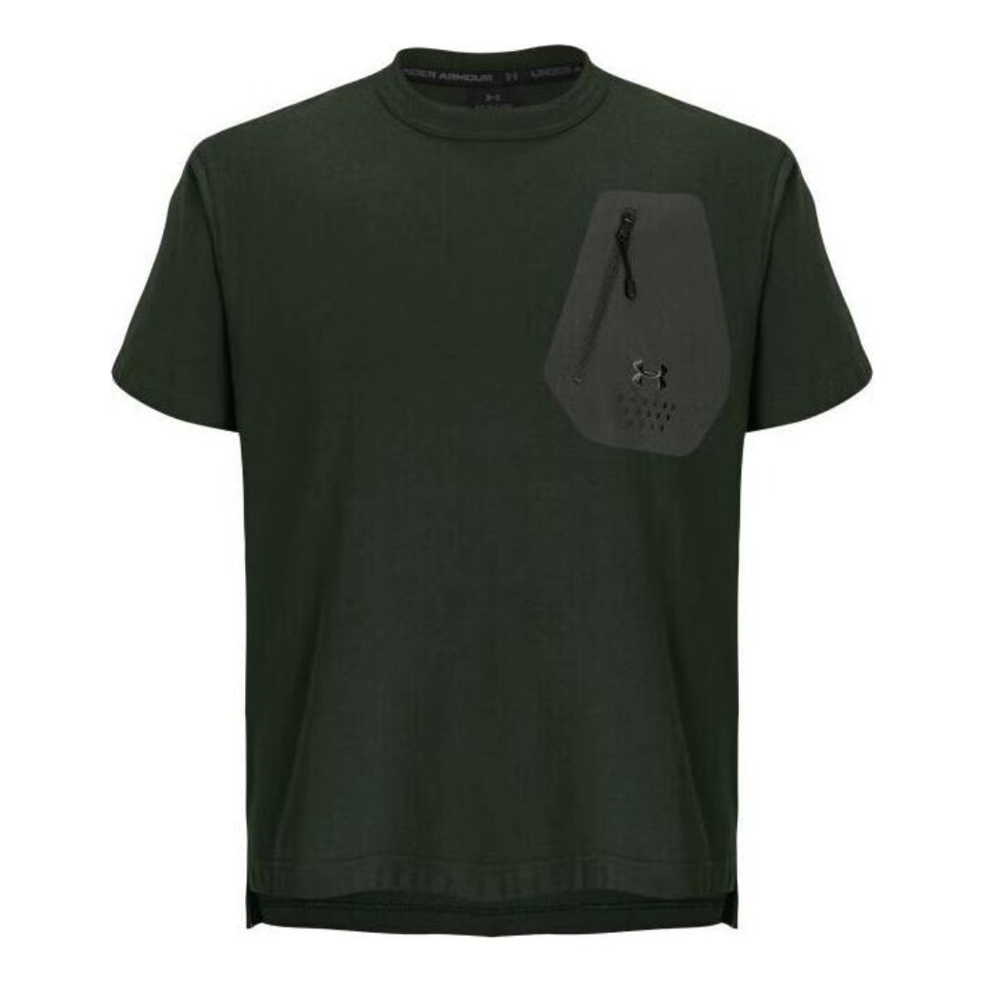 Тениска Under Armour Woven Zip Pocket Loose T-Shirt Зелено | 1387986-310, 0