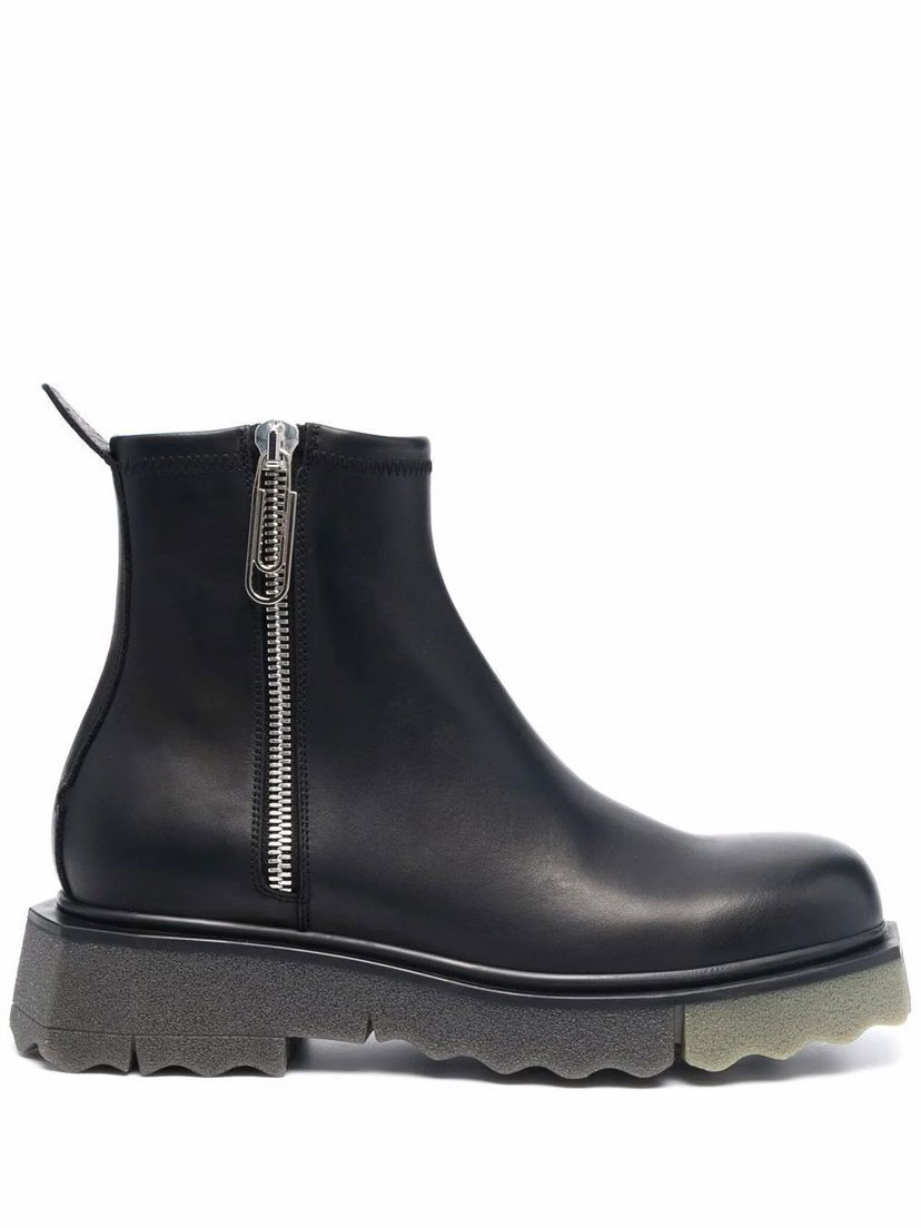 Кецове и обувки Off-White Off-White Leather Ankle Boots Черно | OMID004F21LEA0011056